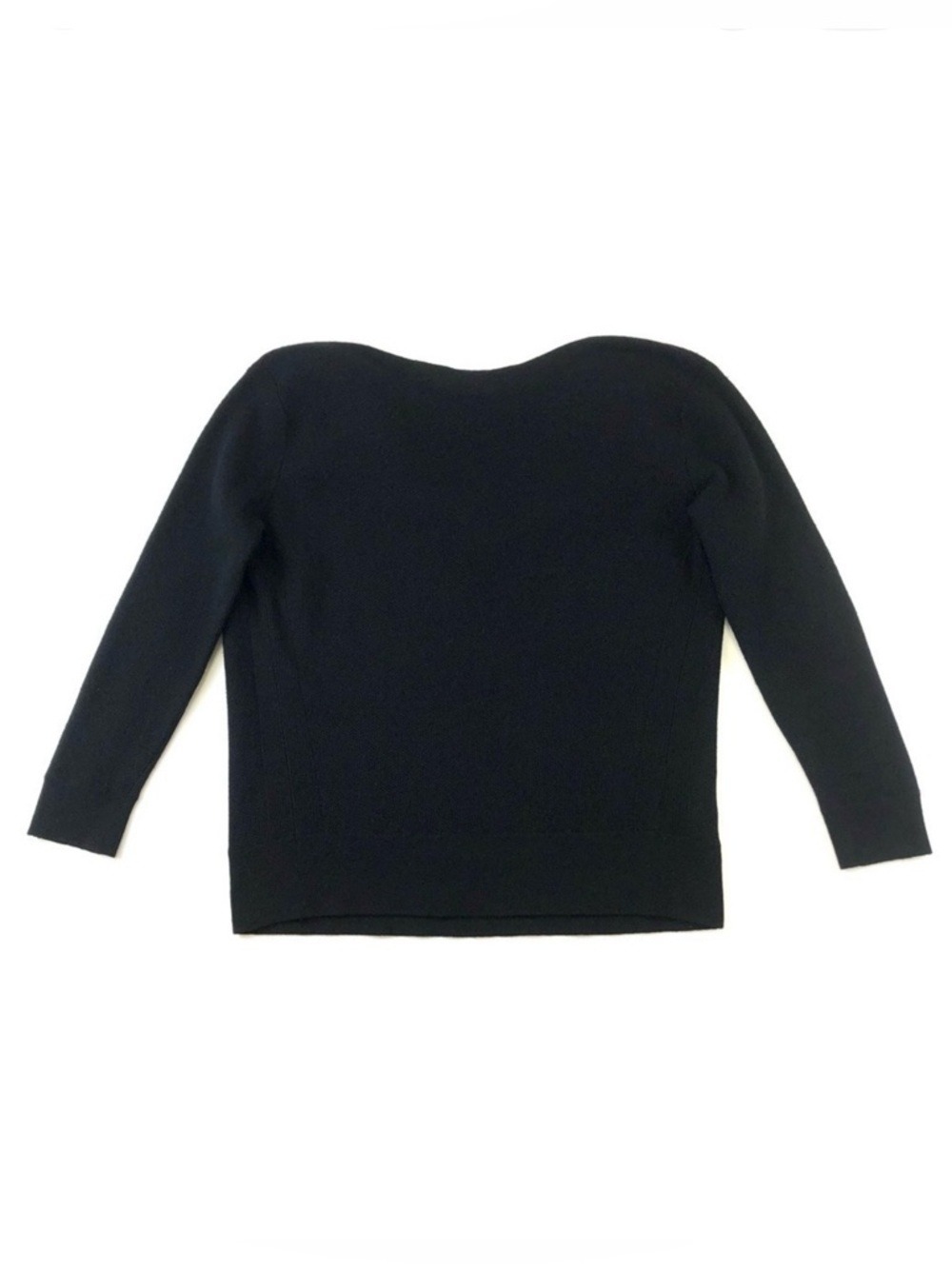 Club Monaco Italian cashmere sweater black drape back neck pullover